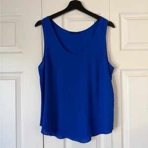 J. Crew Sheer Silky Royal Blue Tank Top